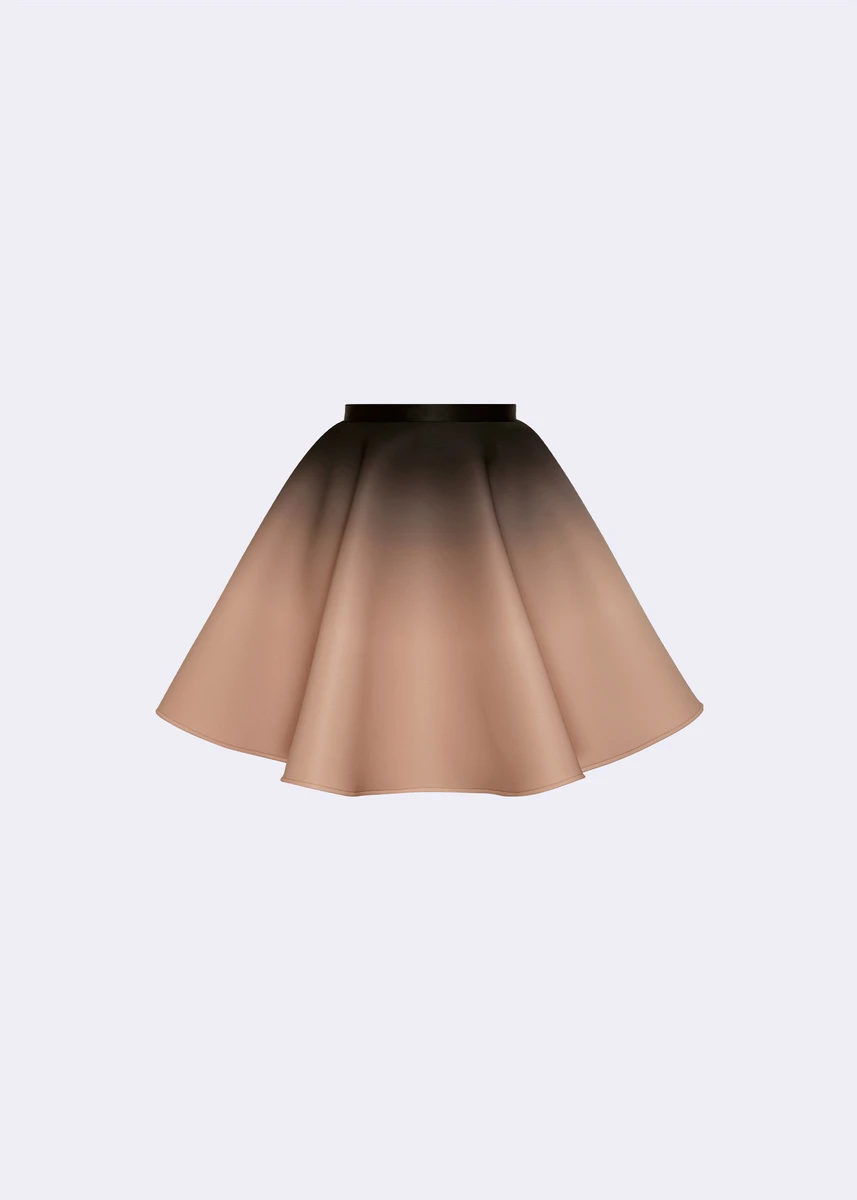 "Selenophile" Nude & Black Ombré Mini Skirt - POEM