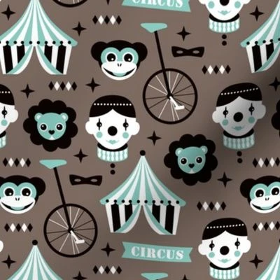 Come join our circus animals and clown Fabric | Spoonflower