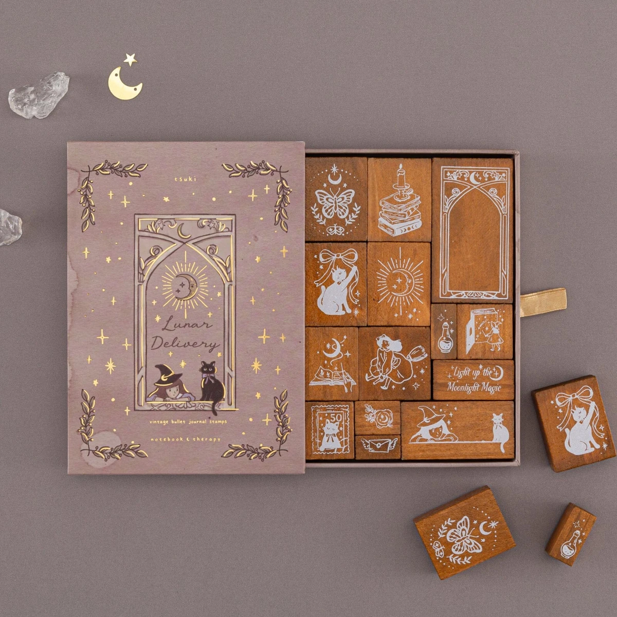 Tsuki ‘Lunar Delivery’ Bullet Journal Stamp Set ☾ – NotebookTherapy