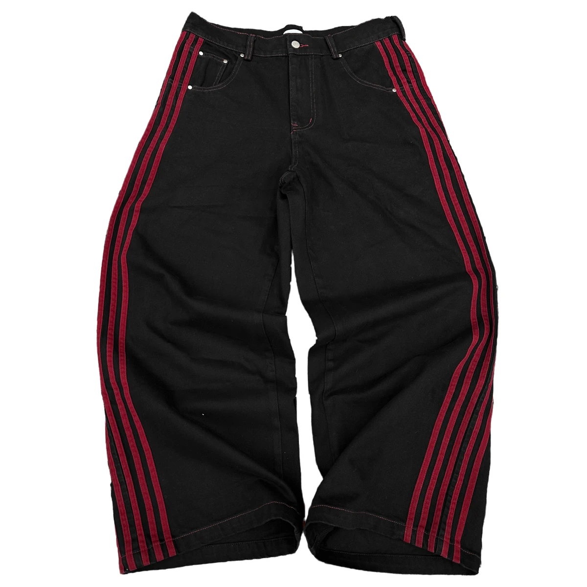 TRACK JEANS (BLACK/RED)