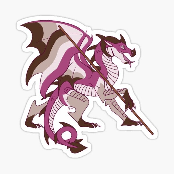 Dragon drapeau de la fierté asexuée (4e édition) | Sticker