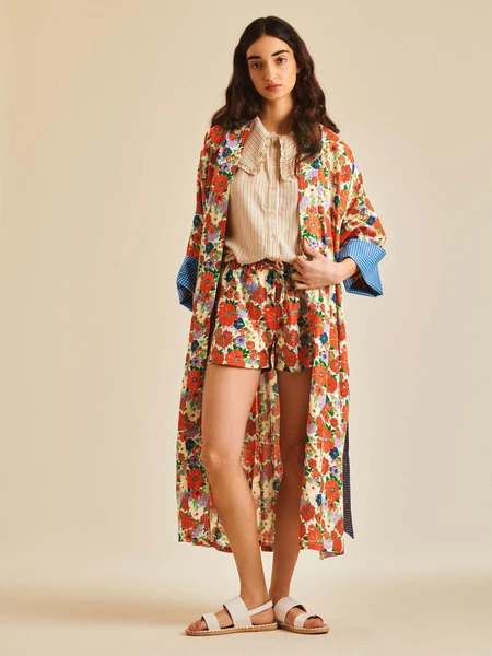 Spring flower long kimono - Lucas du Terre