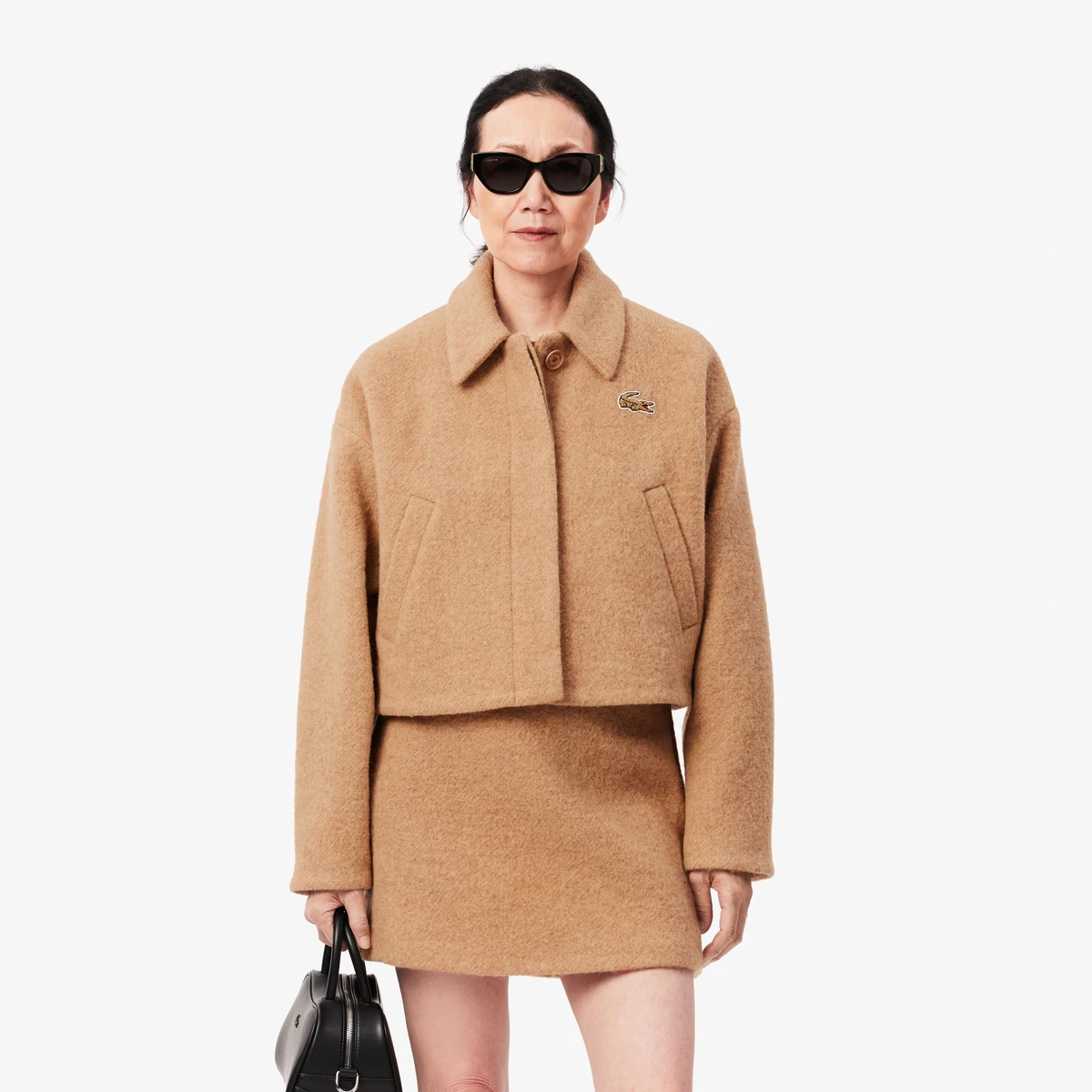 Veste courte oversize en laine vierge