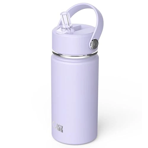 OISIZ 14oz Bouteille d'Eau pour Enfants avec Paille 420ml Gourde Isotherme Enfant avec paille Gobelet Thermique en Acier Inoxydable pour les enfants Sans BPA et garde le froid pendant 24 heures