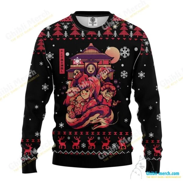 Spirited Away Anime Ugly Christmas Sweater - Ghibli Merch Store - Official Studio Ghibli Merchandise