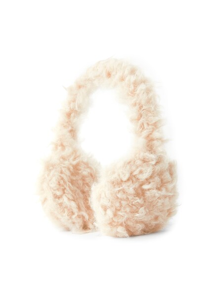 Cache-oreilles en éco-fourrure blanc crème
