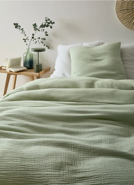 HOUSSE DE COUETTE GAZE DE COTON  VERT