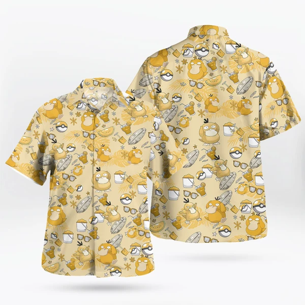 Psyduck Summer Mood Hawaiian Shirt – Funny & Relaxed Pokémon Vibes