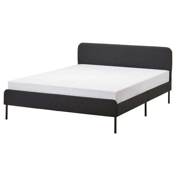SLATTUM Cadre de lit matelassé - Vissle gris foncé 160x200 cm