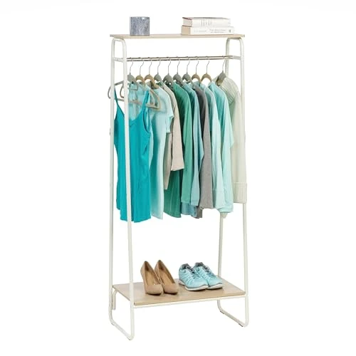 Iris Ohyama | Clothes Rack with 2 Wood Shelves