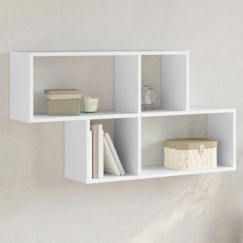 Étagère Murale - Étagère Flottante - Étagère De Rangement Blanc 100x20x53 Cm Bois Dingénierie