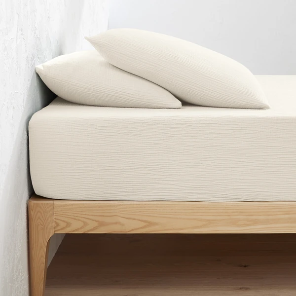 Drap-housse uni gaze de coton bonnet 30cm, Kumla