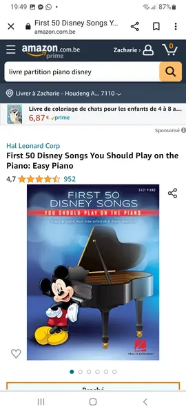 Livre partitions chansons disney