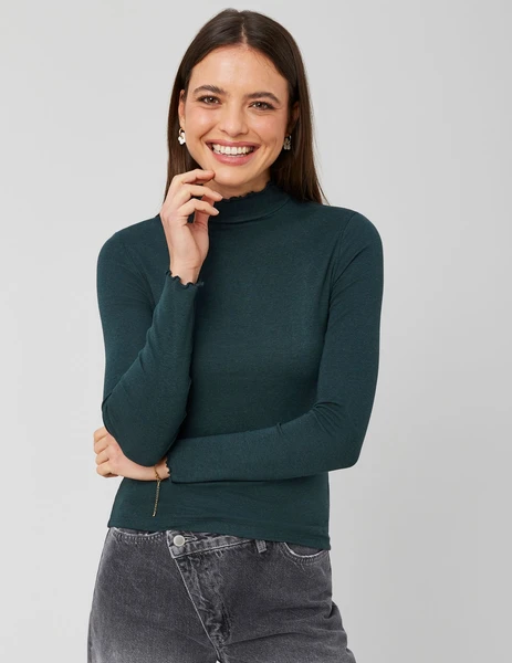 T-shirt col montant uni