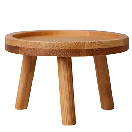 Toranysadecegumy Support pour pot de fleurs en bois - Tabouret haut pour balcon - Étagère ronde pour intérieur ou extérieur