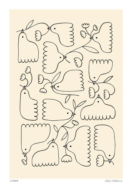 Birds and flowers