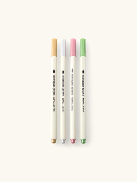 Stylo-pinceaux écriture métallique