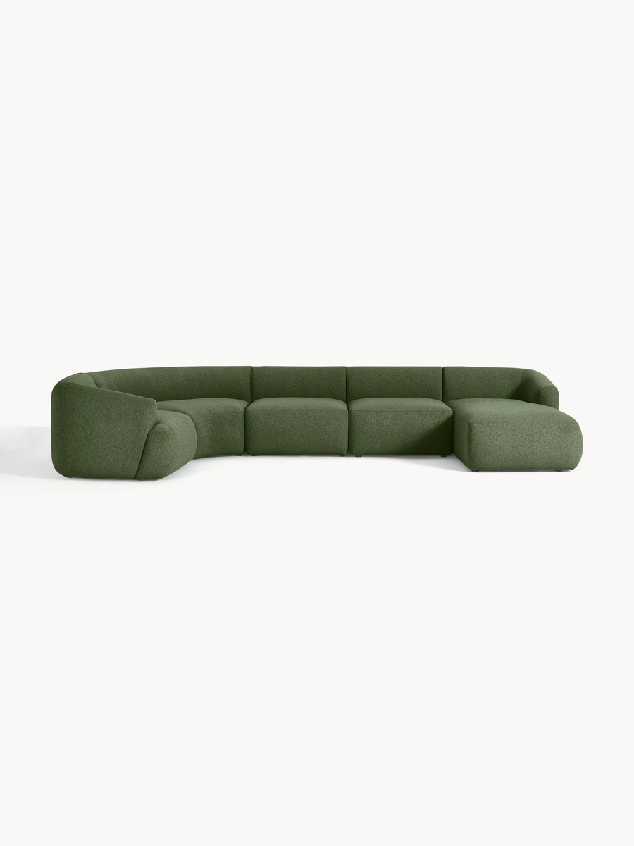 Canapé lounge modulable en bouclette Sofia