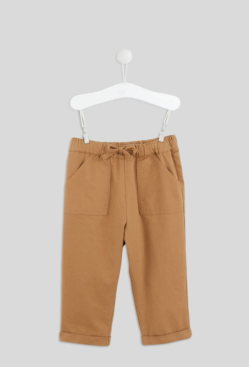 Pantalon taille élastique uni en coton BIO GOTS
