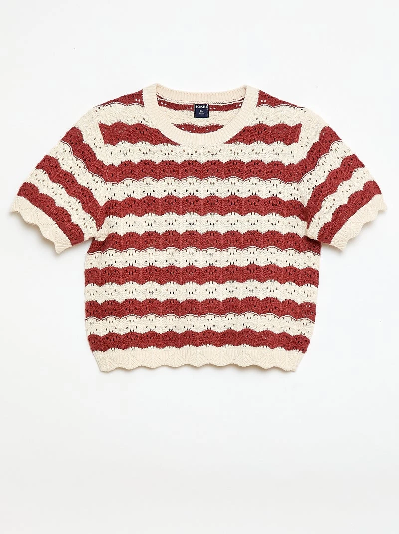 Pull en crochet à manches courtes