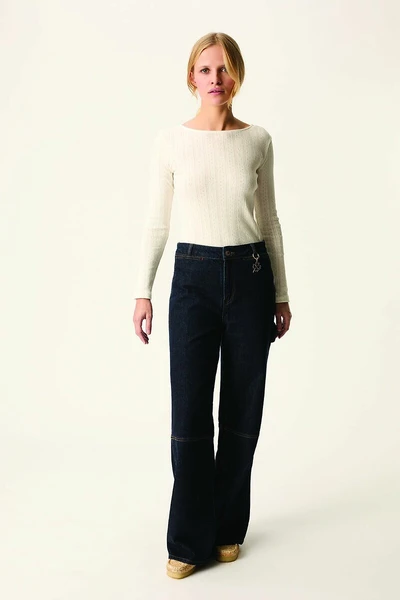 T-shirt col bateau en maille pointelle, GARANCE