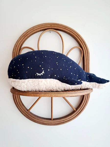 Baleine à caliner en double gaze de coton et tissu sherpa