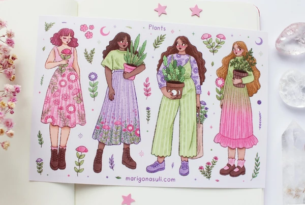 Plant Witches Matt Vinyl Sticker Sheet — Marigona Suli