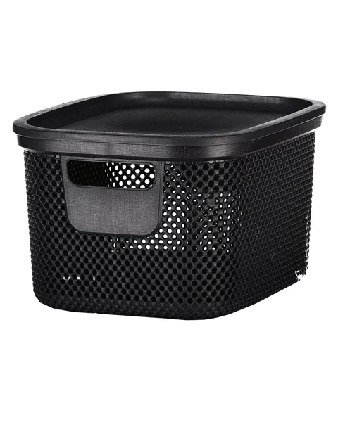 Boîte de rangement avec couvercle - Gris