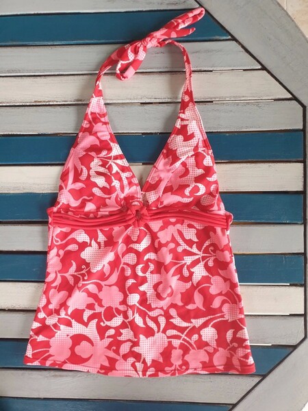 Tankini Naturana fleuri rouge et blanc