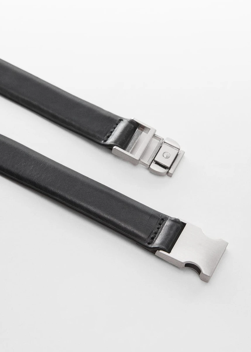 Ceinture en cuir fermeture métallique -  Femme | Mango France