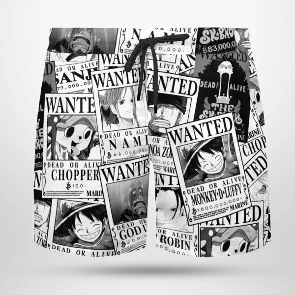 One Piece Manga Wanted Short Black and White - One Piece Universe Store