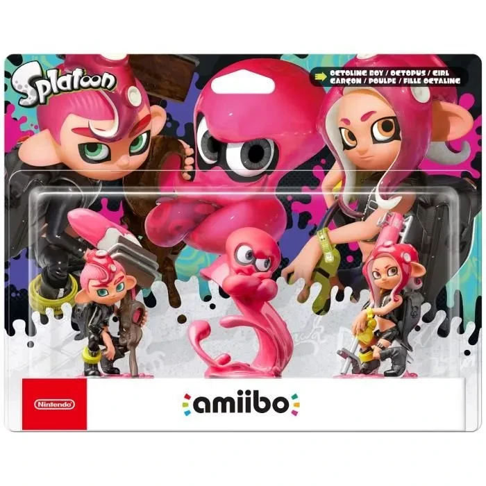 Figurine Amiibo - Garçon Octaling, Fille Octaling & Poulpe Octaling • Splatoon