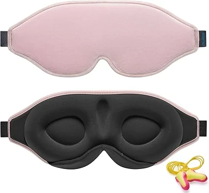 Masque de Nuit Innovant 2025 pour Hommes et Femmes, Conception Masque de Sommeil qui Bloque la Lumière pour Dormir, les Siestes, la Méditation, les Voyages (Violet)