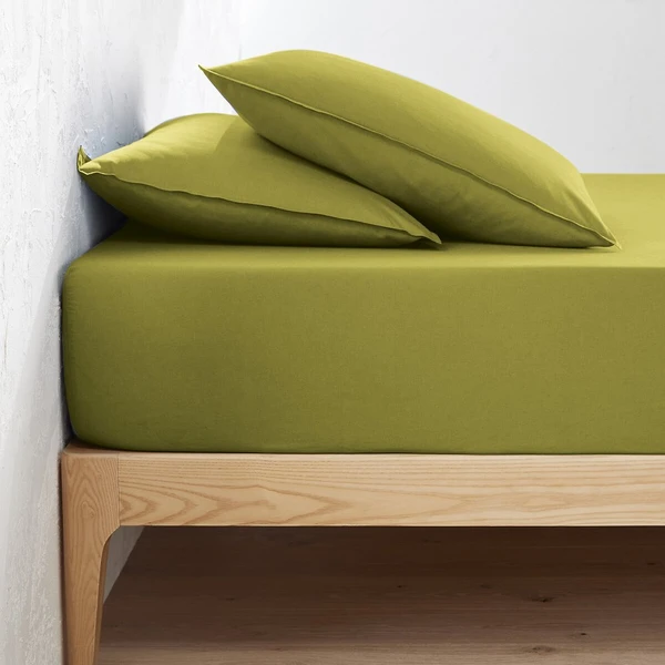 Drap housse uni coton lavé bonnet 30cm, Scenario