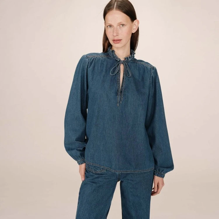 Blouse en Denim Salsa - Medium Blue