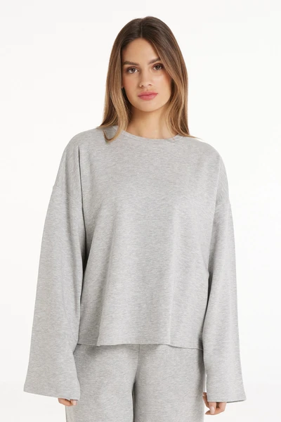 Pull en Molleton Manches Longues en Coton Confortable - Tezenis