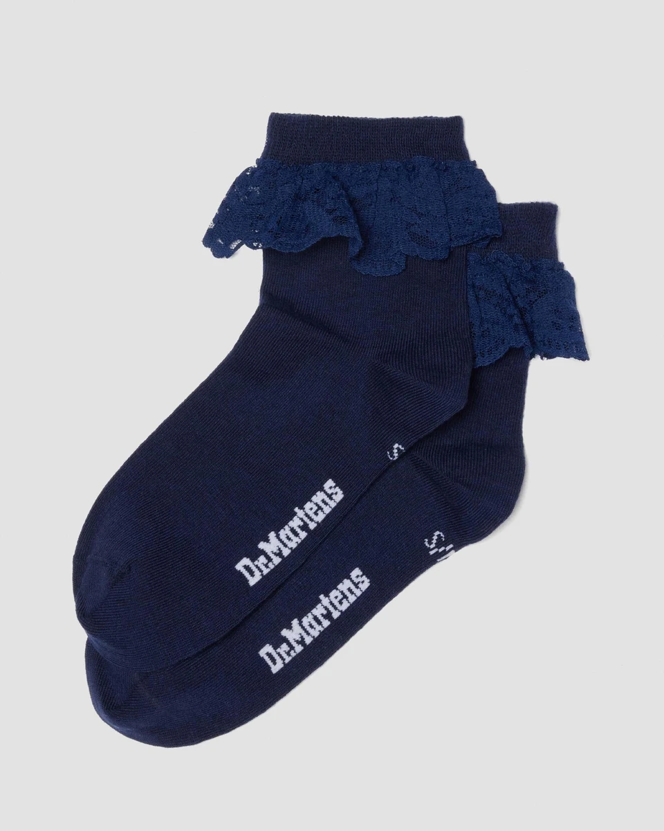 Chaussettes en coton biologique Frill en Bleu Foncé | Dr. Martens