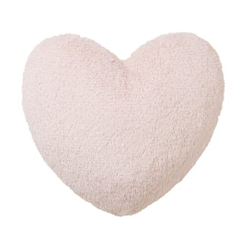 Coussin cœur imitation fourrure rose 35x35 | Maisons du Monde