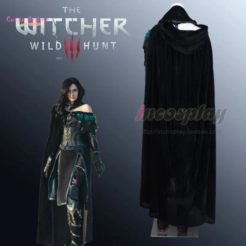 Witcher 3 chasse sauvage Cosplay Yennefer de Vengerberg Costume cape tablier gants ceinture ensemble complet Halloween fête femme uniforme