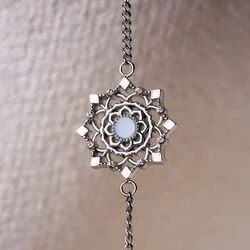 Bracelet Aphonia (Aigue-marine/Platine)