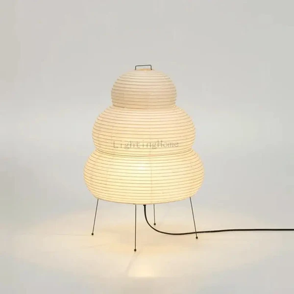 Lampe de table japonaise en papier de riz blanc