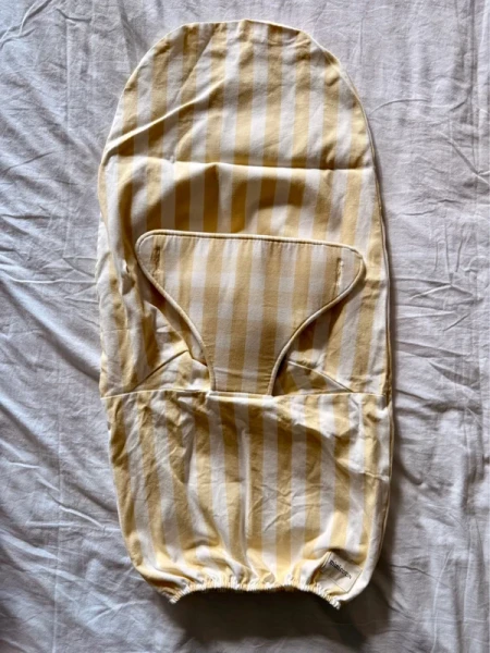 Housse transat BabyBjörn Mini – Coton rayée blanche et jaune – Comme neuve