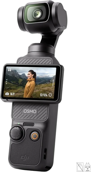 DJI Osmo Pocket 3, digital camera vlog CMOS 1'' et Vidéo 4K/120 ips, Stabilisation à 3 axes, MAP rapide,Suivi Facial/Objets,Écran tactile rotatif 2",petite Cam. Vidéo pour Photographie,YouTube