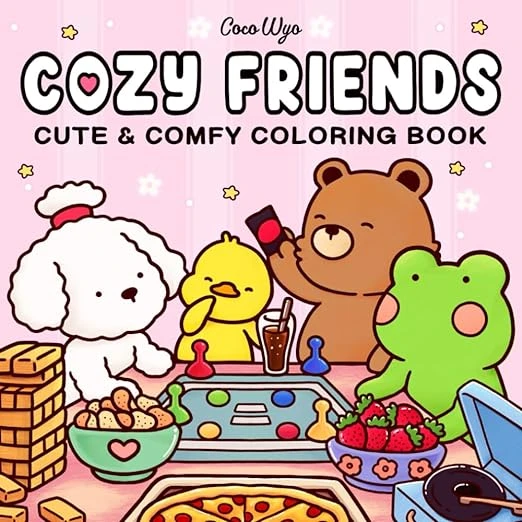 Cozy Friends: Coloring Book for Adults and Teens Featuring Super Cute Animal Characters with Easy and Simple Designs for Relaxation Broché – 22 mai 2024