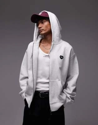 Carhartt WIP - Heart II Hartt - Sweat à capuche zippé - Gris