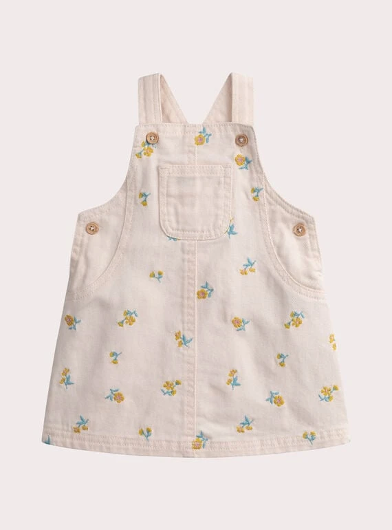 Robe salopette à fleurs pour bébé fille