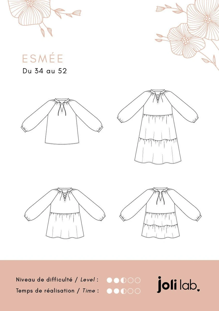 Blouse/robe Esmée - Patron Couture PDF ou Pochette