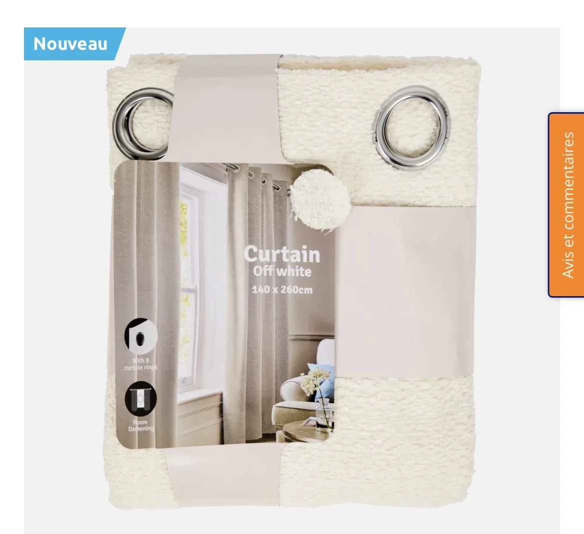 Rideaux occultants beiges ACTION