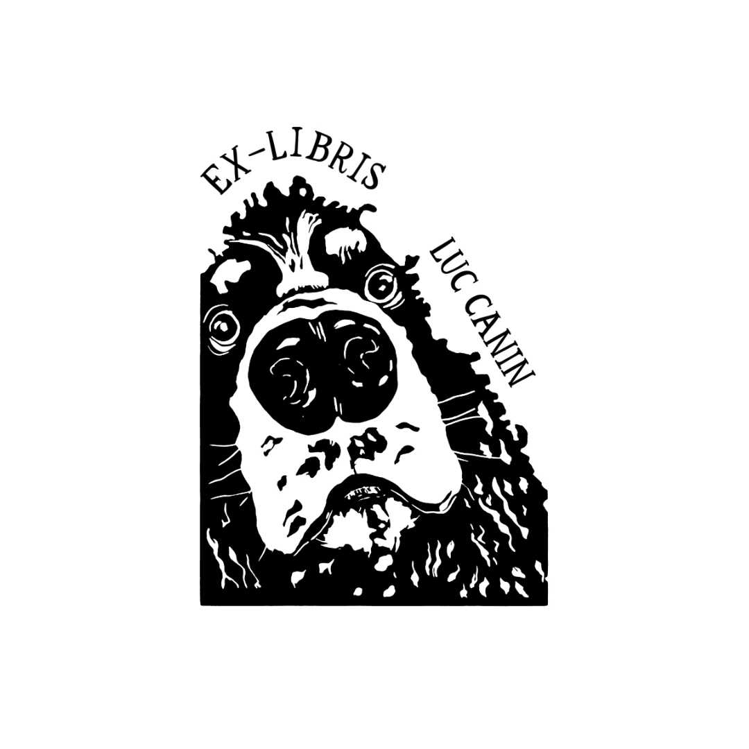 Personalized Ex-Libris Stamp with dog - Four-Legged Ex-Libris
