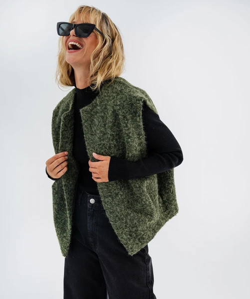 Gilet sans manches coupe oversize femme